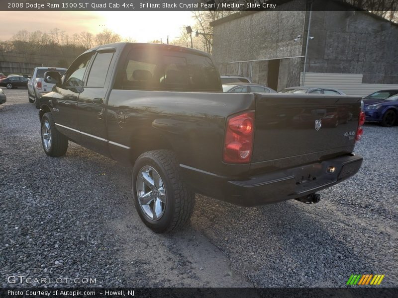 Brilliant Black Crystal Pearl / Medium Slate Gray 2008 Dodge Ram 1500 SLT Quad Cab 4x4