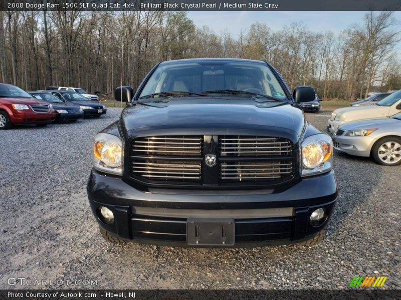 Brilliant Black Crystal Pearl / Medium Slate Gray 2008 Dodge Ram 1500 SLT Quad Cab 4x4