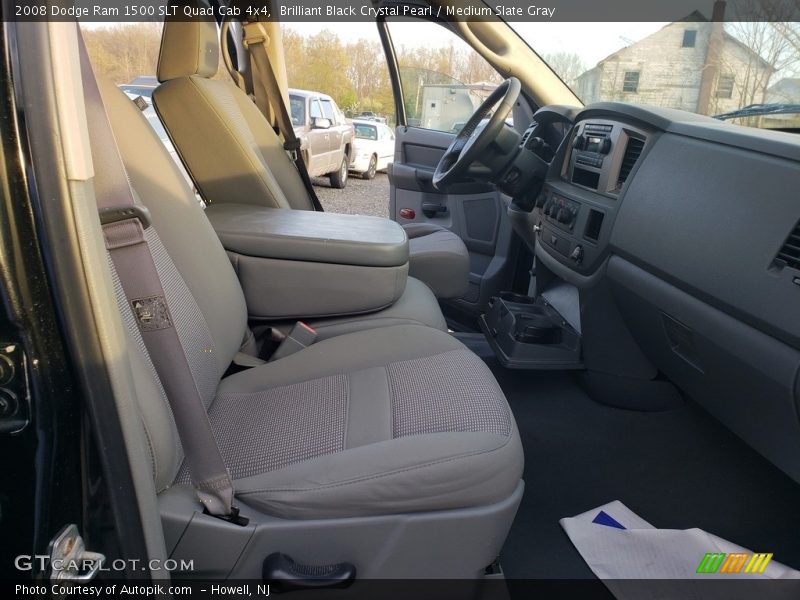 Brilliant Black Crystal Pearl / Medium Slate Gray 2008 Dodge Ram 1500 SLT Quad Cab 4x4