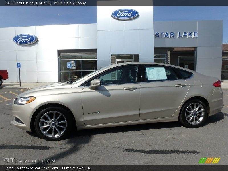 White Gold / Ebony 2017 Ford Fusion Hybrid SE
