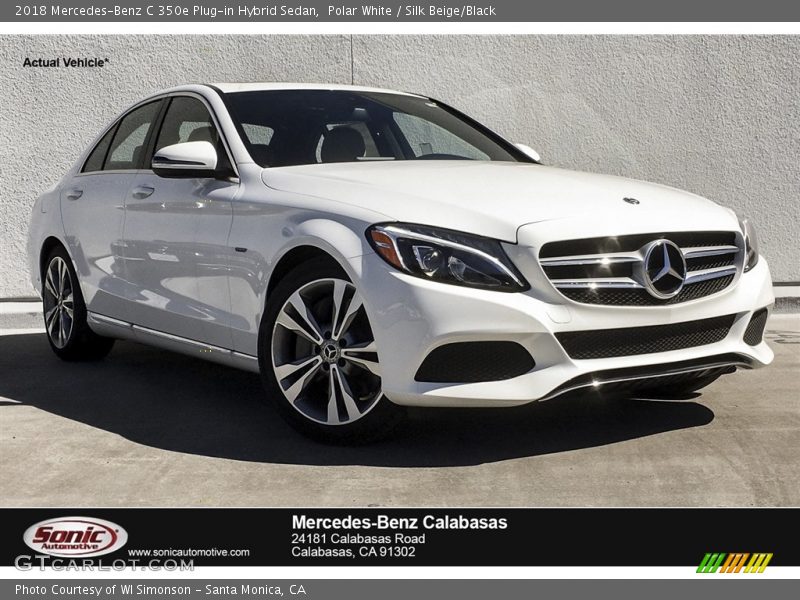 Polar White / Silk Beige/Black 2018 Mercedes-Benz C 350e Plug-in Hybrid Sedan