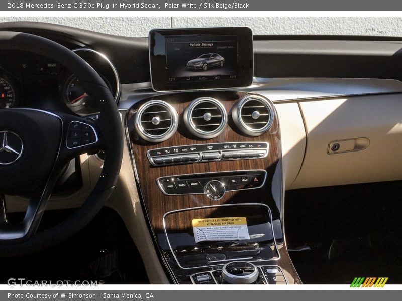 Polar White / Silk Beige/Black 2018 Mercedes-Benz C 350e Plug-in Hybrid Sedan