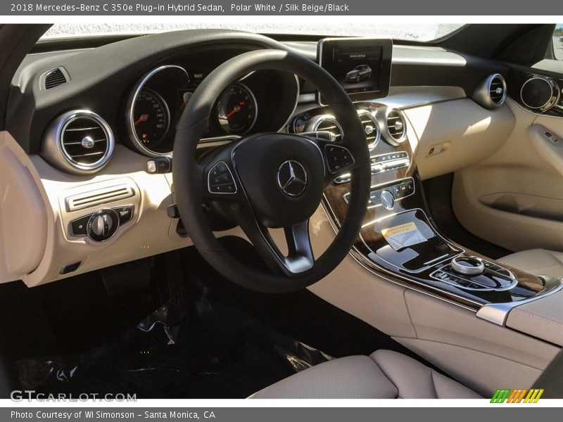 Polar White / Silk Beige/Black 2018 Mercedes-Benz C 350e Plug-in Hybrid Sedan