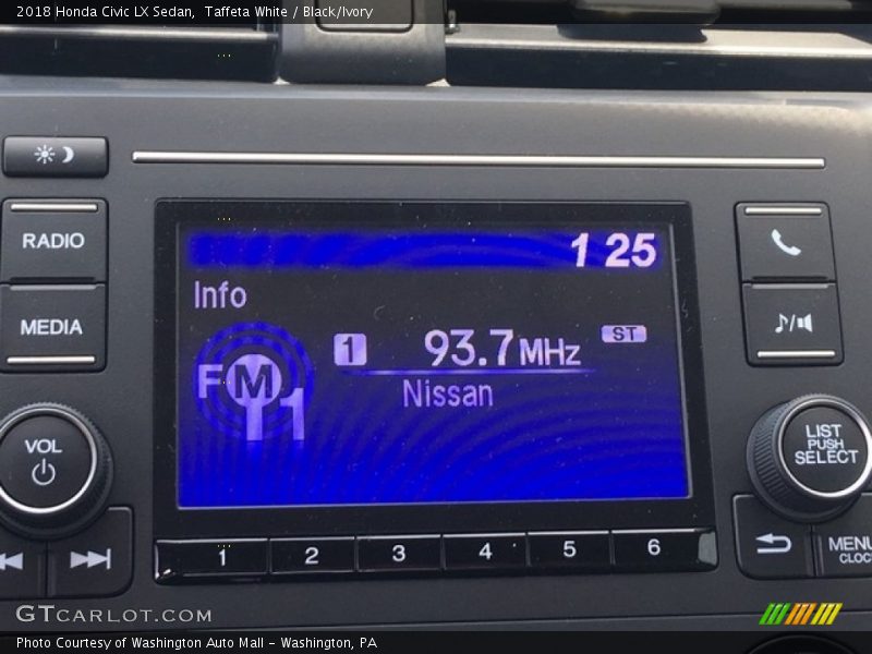 Taffeta White / Black/Ivory 2018 Honda Civic LX Sedan