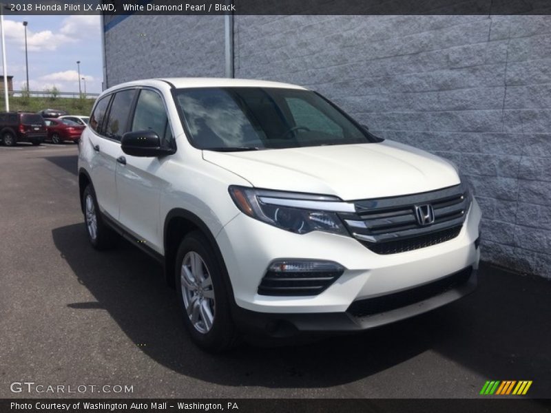 White Diamond Pearl / Black 2018 Honda Pilot LX AWD