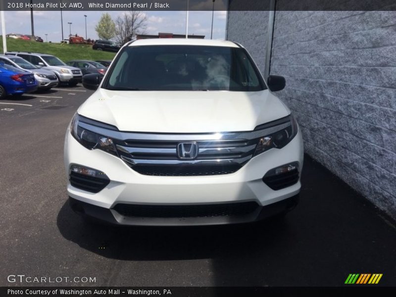 White Diamond Pearl / Black 2018 Honda Pilot LX AWD