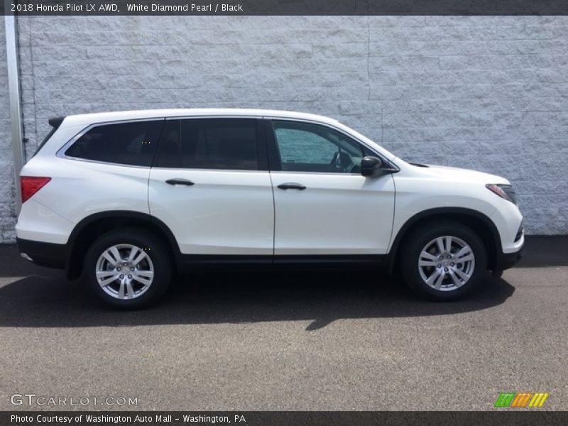 White Diamond Pearl / Black 2018 Honda Pilot LX AWD