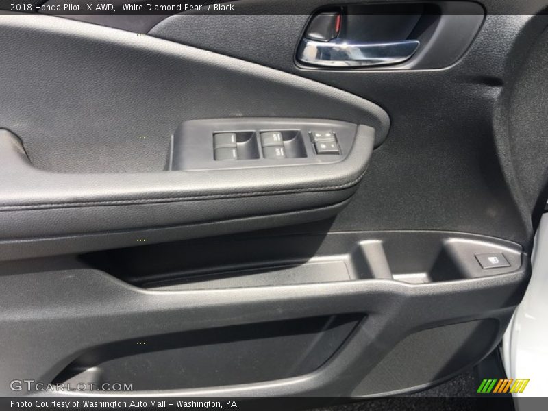 White Diamond Pearl / Black 2018 Honda Pilot LX AWD