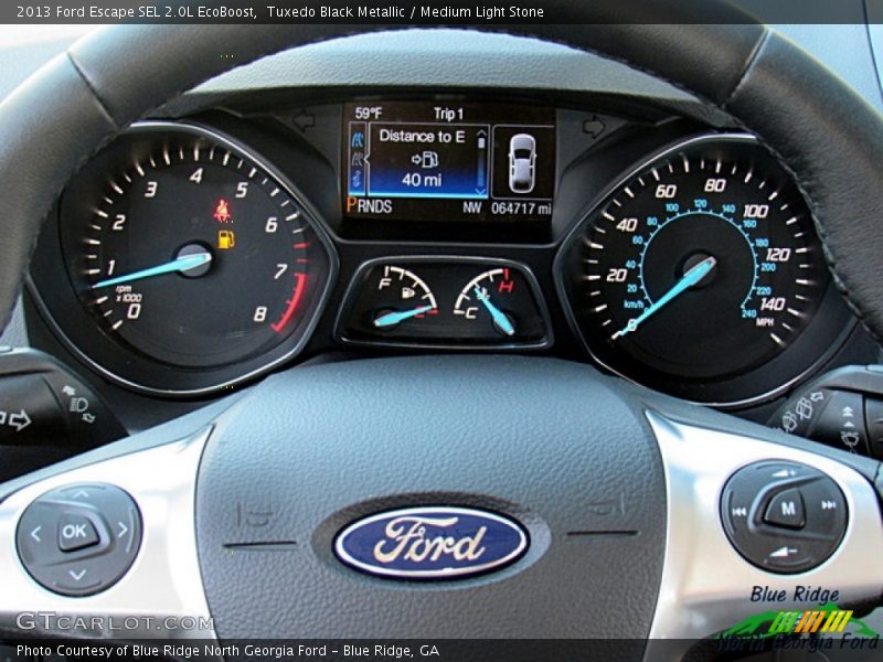 Tuxedo Black Metallic / Medium Light Stone 2013 Ford Escape SEL 2.0L EcoBoost