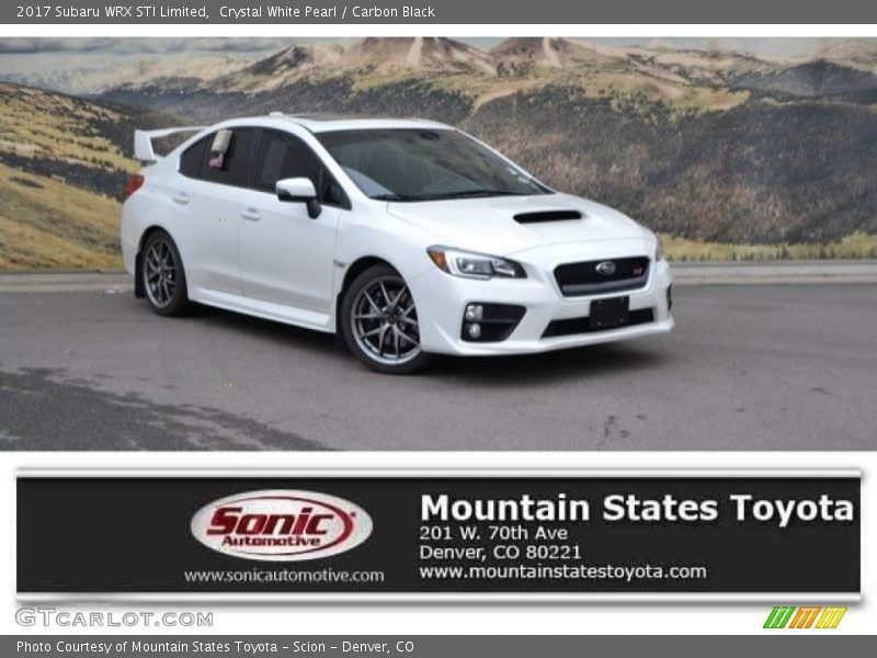 Crystal White Pearl / Carbon Black 2017 Subaru WRX STI Limited