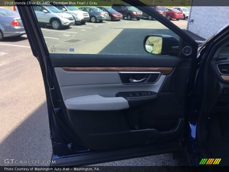 Obsidian Blue Pearl / Gray 2018 Honda CR-V EX AWD