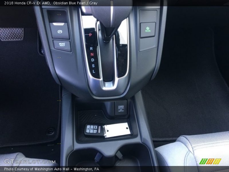 Obsidian Blue Pearl / Gray 2018 Honda CR-V EX AWD
