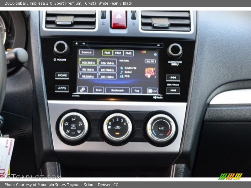 Crystal White Pearl / Black 2016 Subaru Impreza 2.0i Sport Premium