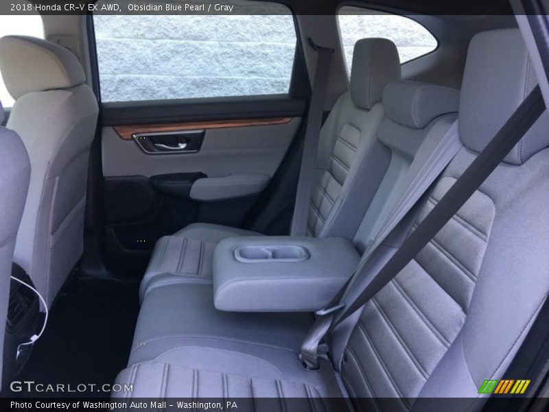 Obsidian Blue Pearl / Gray 2018 Honda CR-V EX AWD