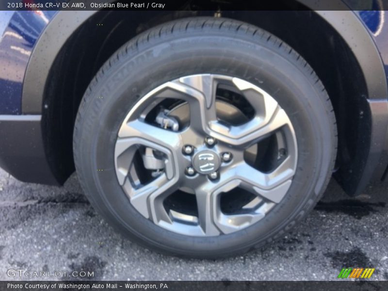 Obsidian Blue Pearl / Gray 2018 Honda CR-V EX AWD