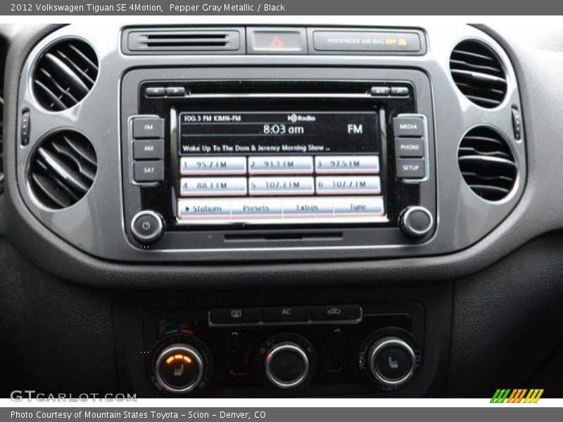 Pepper Gray Metallic / Black 2012 Volkswagen Tiguan SE 4Motion