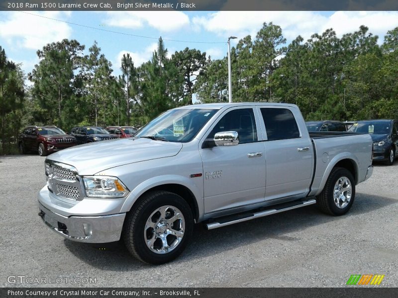 Bright Silver Metallic / Black 2018 Ram 1500 Laramie Crew Cab