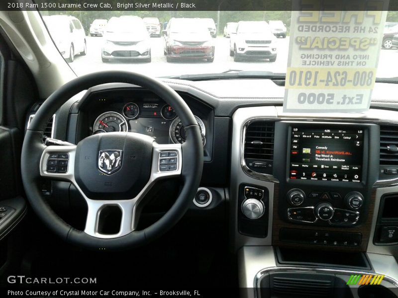 Bright Silver Metallic / Black 2018 Ram 1500 Laramie Crew Cab