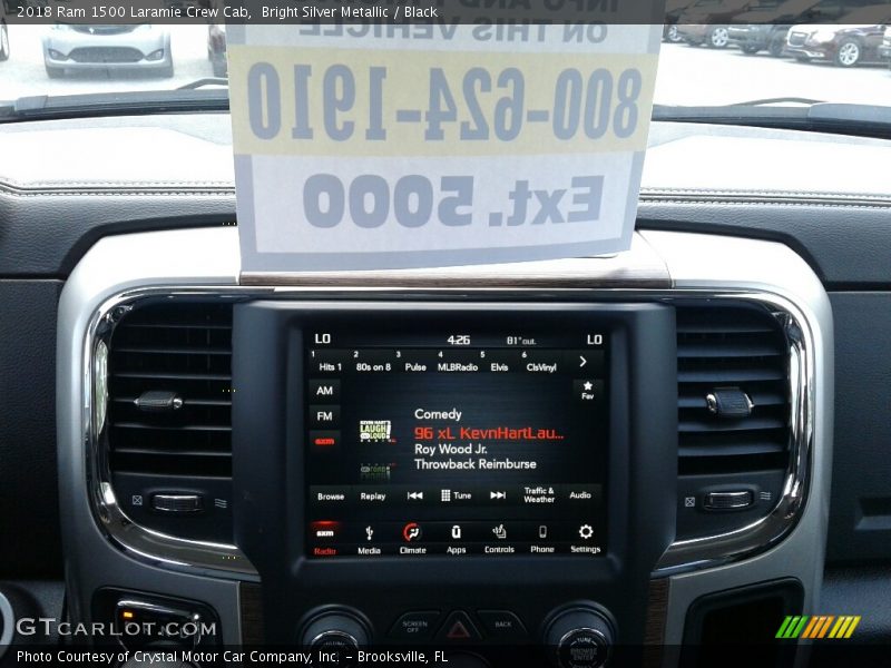 Bright Silver Metallic / Black 2018 Ram 1500 Laramie Crew Cab