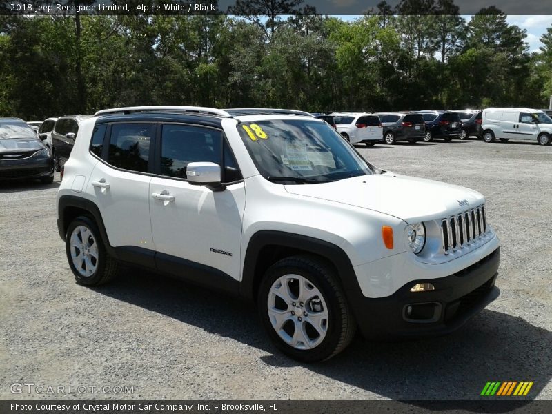 Alpine White / Black 2018 Jeep Renegade Limited