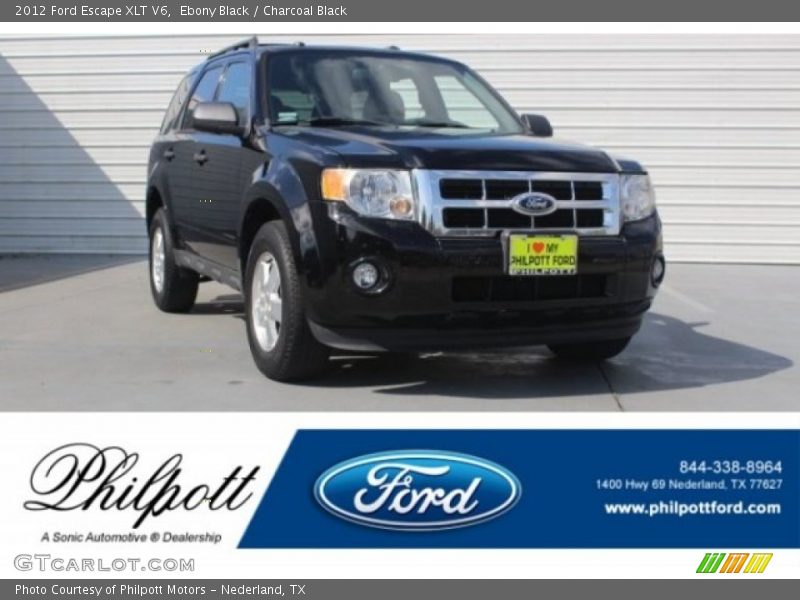 Ebony Black / Charcoal Black 2012 Ford Escape XLT V6