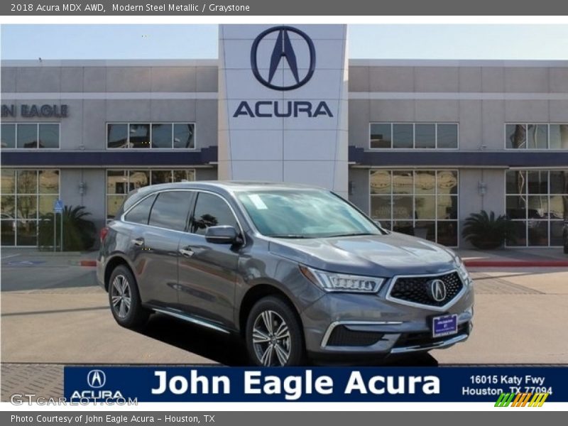 Modern Steel Metallic / Graystone 2018 Acura MDX AWD