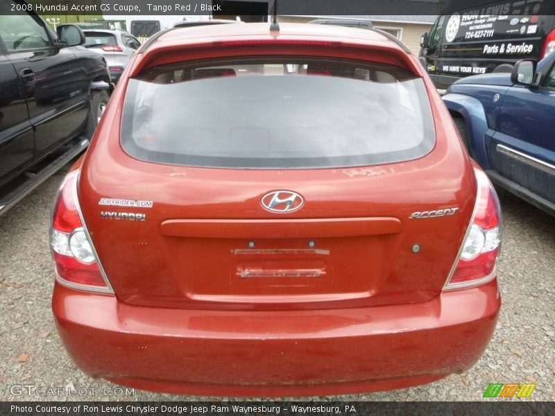 Tango Red / Black 2008 Hyundai Accent GS Coupe