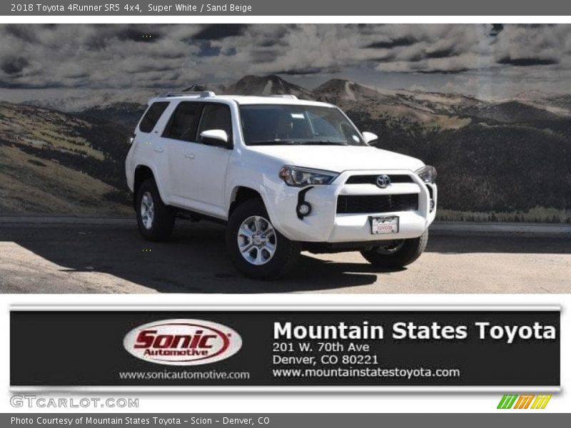 Super White / Sand Beige 2018 Toyota 4Runner SR5 4x4