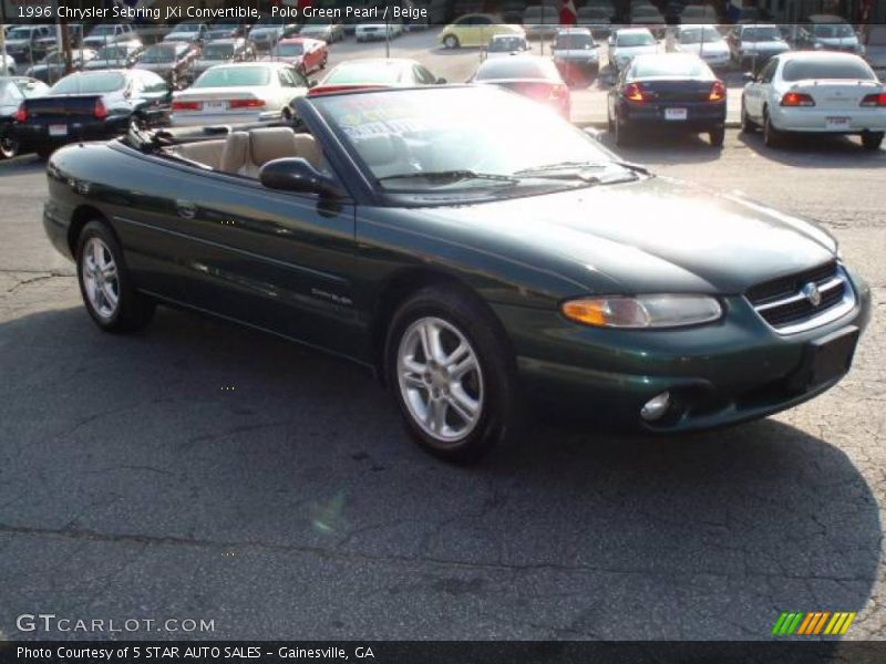Polo Green Pearl / Beige 1996 Chrysler Sebring JXi Convertible