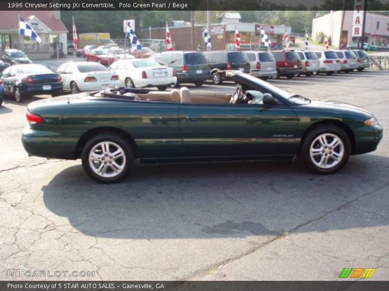 Polo Green Pearl / Beige 1996 Chrysler Sebring JXi Convertible