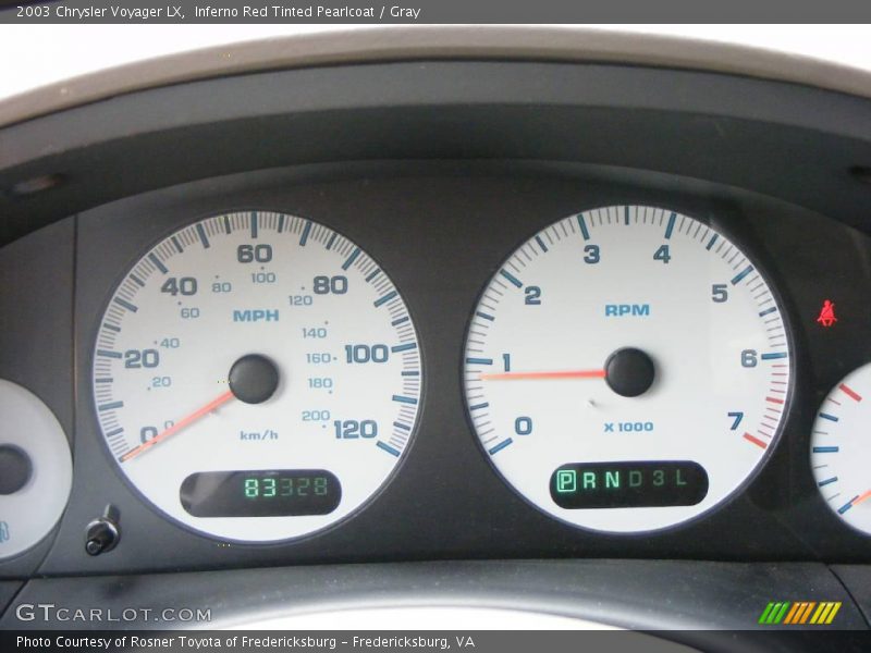 Inferno Red Tinted Pearlcoat / Gray 2003 Chrysler Voyager LX