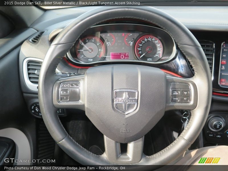 Billet Silver Metallic / Black/Light Tungsten Accent Stitching 2015 Dodge Dart SXT
