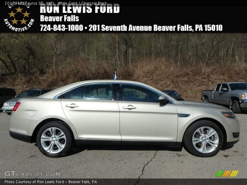 White Gold / Charcoal Black 2017 Ford Taurus SEL AWD