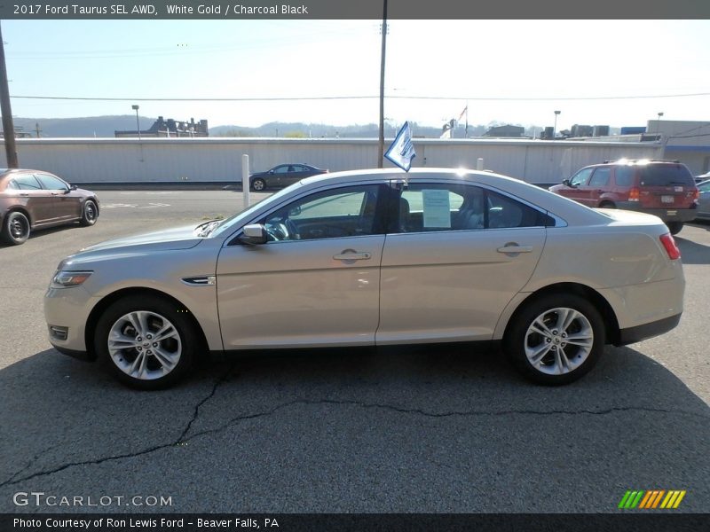 White Gold / Charcoal Black 2017 Ford Taurus SEL AWD