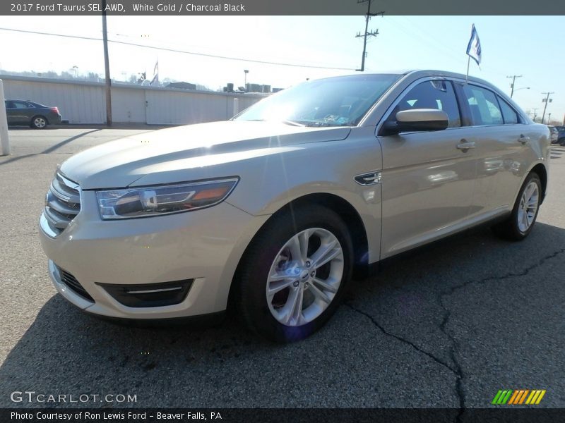 White Gold / Charcoal Black 2017 Ford Taurus SEL AWD
