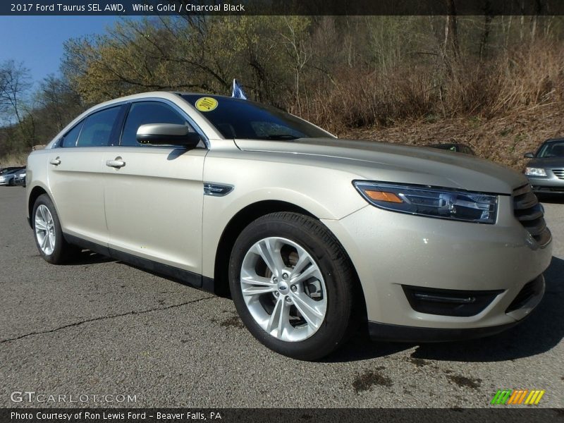 White Gold / Charcoal Black 2017 Ford Taurus SEL AWD