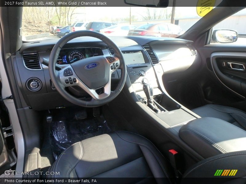 White Gold / Charcoal Black 2017 Ford Taurus SEL AWD