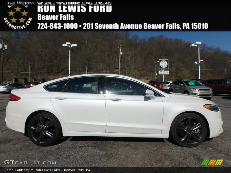 White Platinum / Dark Earth Grey 2017 Ford Fusion Sport AWD