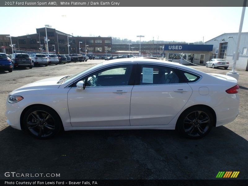 White Platinum / Dark Earth Grey 2017 Ford Fusion Sport AWD