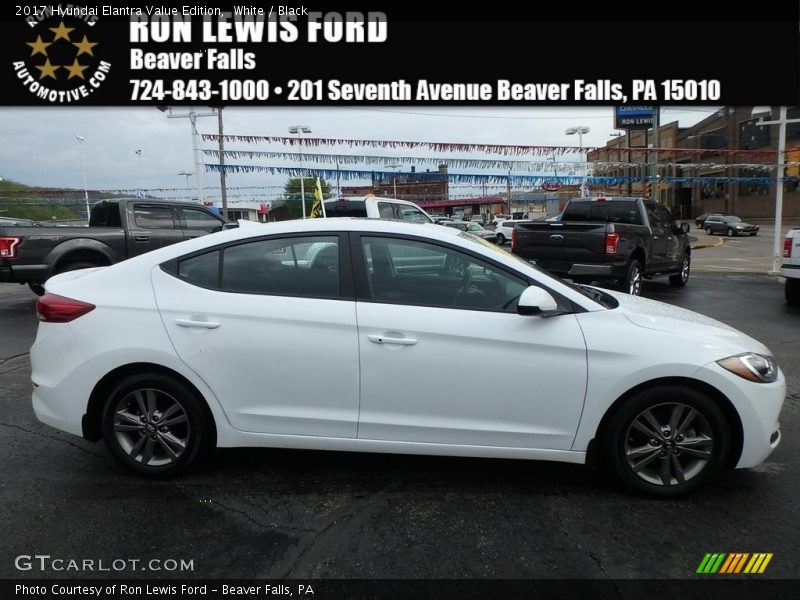 White / Black 2017 Hyundai Elantra Value Edition