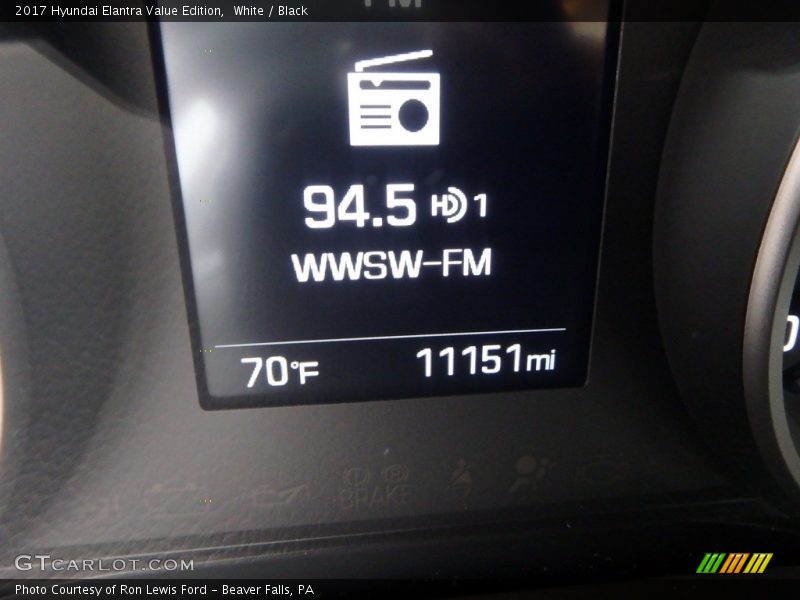 White / Black 2017 Hyundai Elantra Value Edition