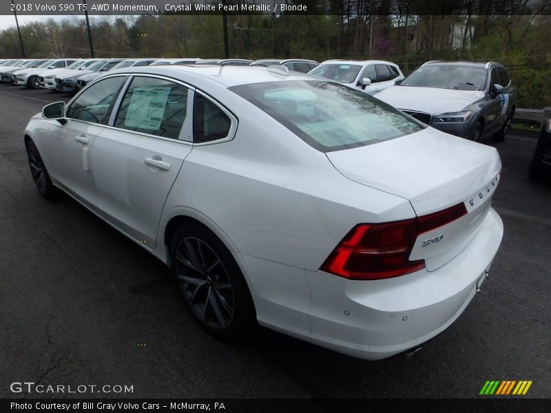 Crystal White Pearl Metallic / Blonde 2018 Volvo S90 T5 AWD Momentum