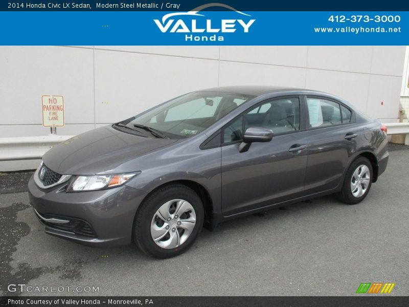 Modern Steel Metallic / Gray 2014 Honda Civic LX Sedan