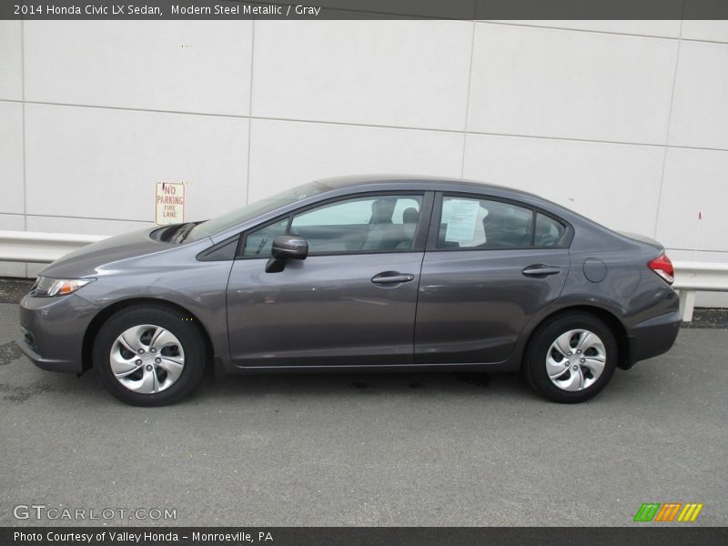 Modern Steel Metallic / Gray 2014 Honda Civic LX Sedan