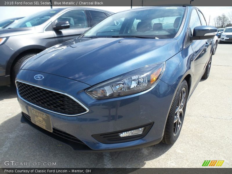 Blue Metallic / Charcoal Black 2018 Ford Focus SEL Sedan
