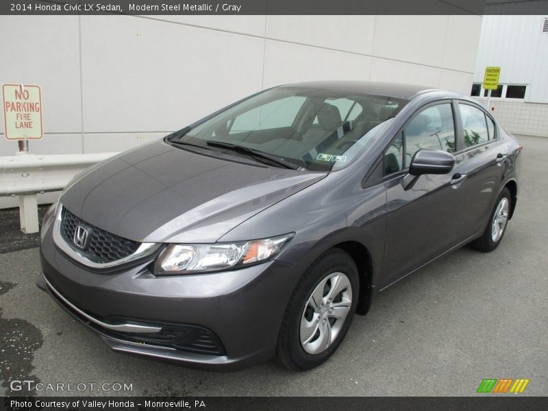 Modern Steel Metallic / Gray 2014 Honda Civic LX Sedan