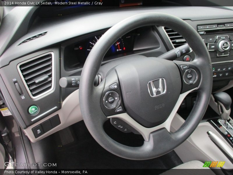 Modern Steel Metallic / Gray 2014 Honda Civic LX Sedan