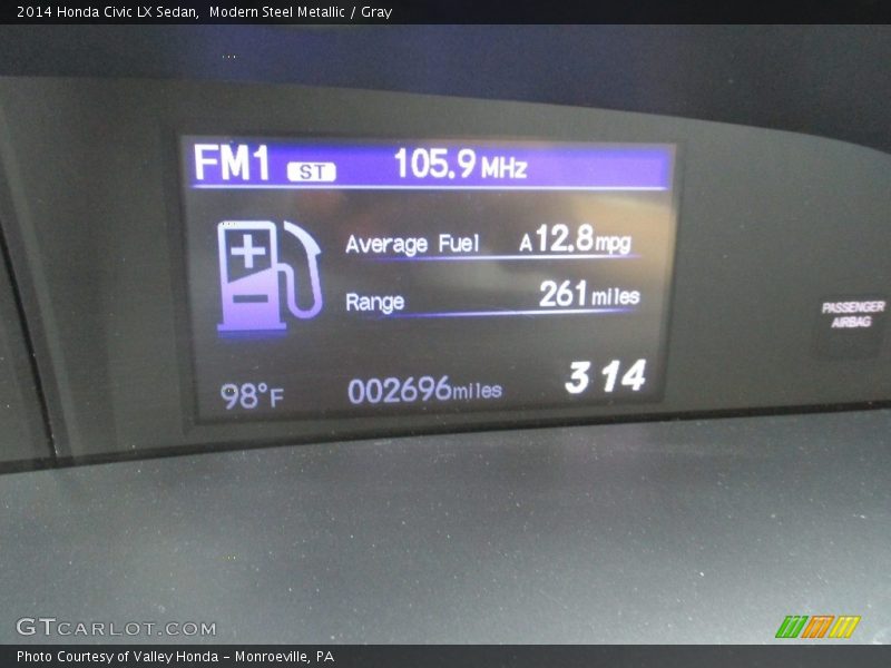 Modern Steel Metallic / Gray 2014 Honda Civic LX Sedan