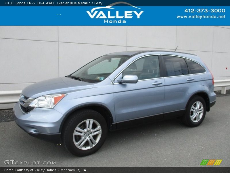 Glacier Blue Metallic / Gray 2010 Honda CR-V EX-L AWD