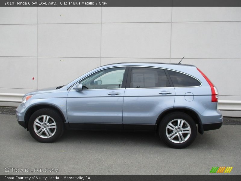 Glacier Blue Metallic / Gray 2010 Honda CR-V EX-L AWD